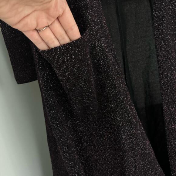 Lularoe Sarah Cardigan in Black Shimmer - Picture 4 of 9